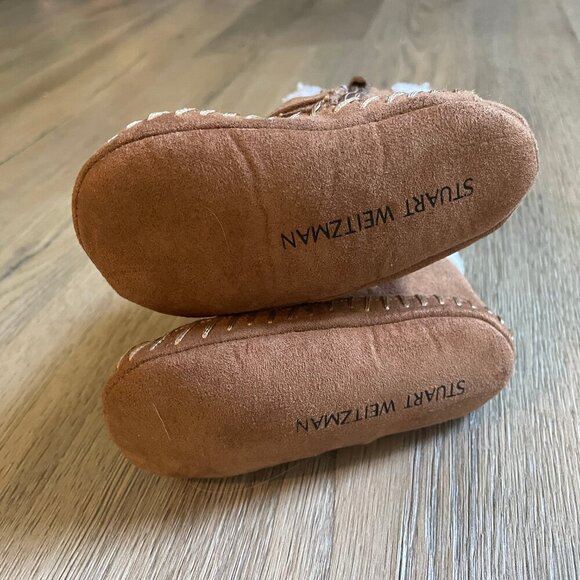 Stuart Weitzman Baby Moccasin Boots Infant Size 3 Buckle Sherpa! - Picture 2 of 5